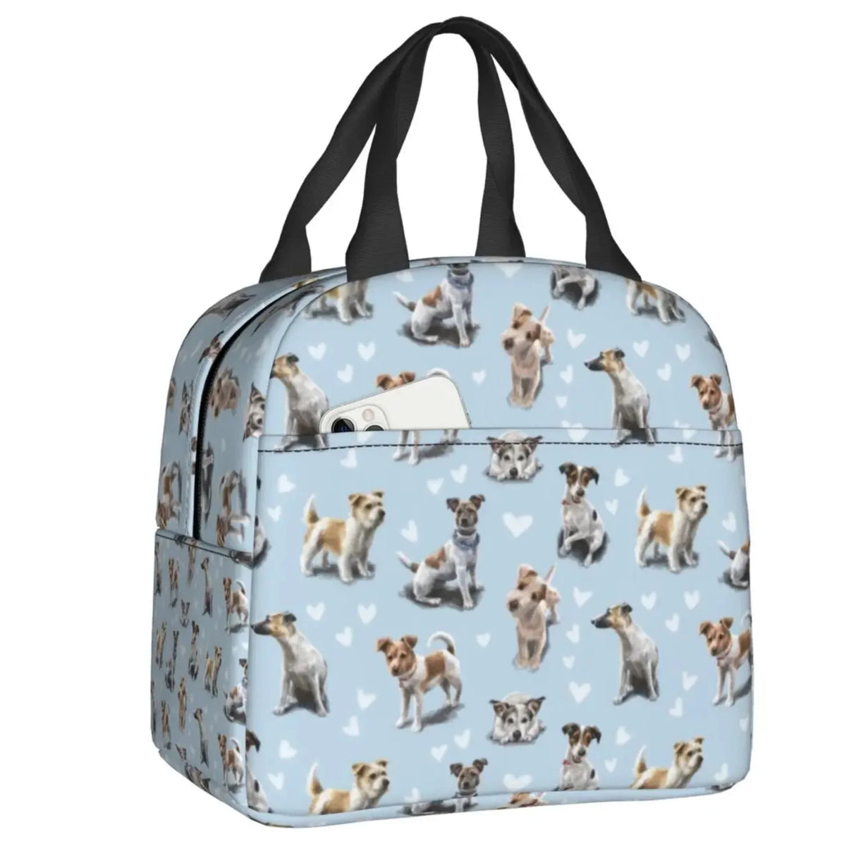 Custom Cute Jack Russell Terrier Running Dog Lunch Bag Women Warm Cooler Insulated Lunch Box for Kids School