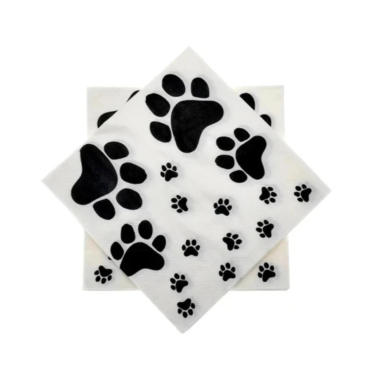 Puppy Themed Birthday Decorations Black White Arts Dog and Cat Paw Party Supplies Disposable Tablecloth Napkins kids Baby shower