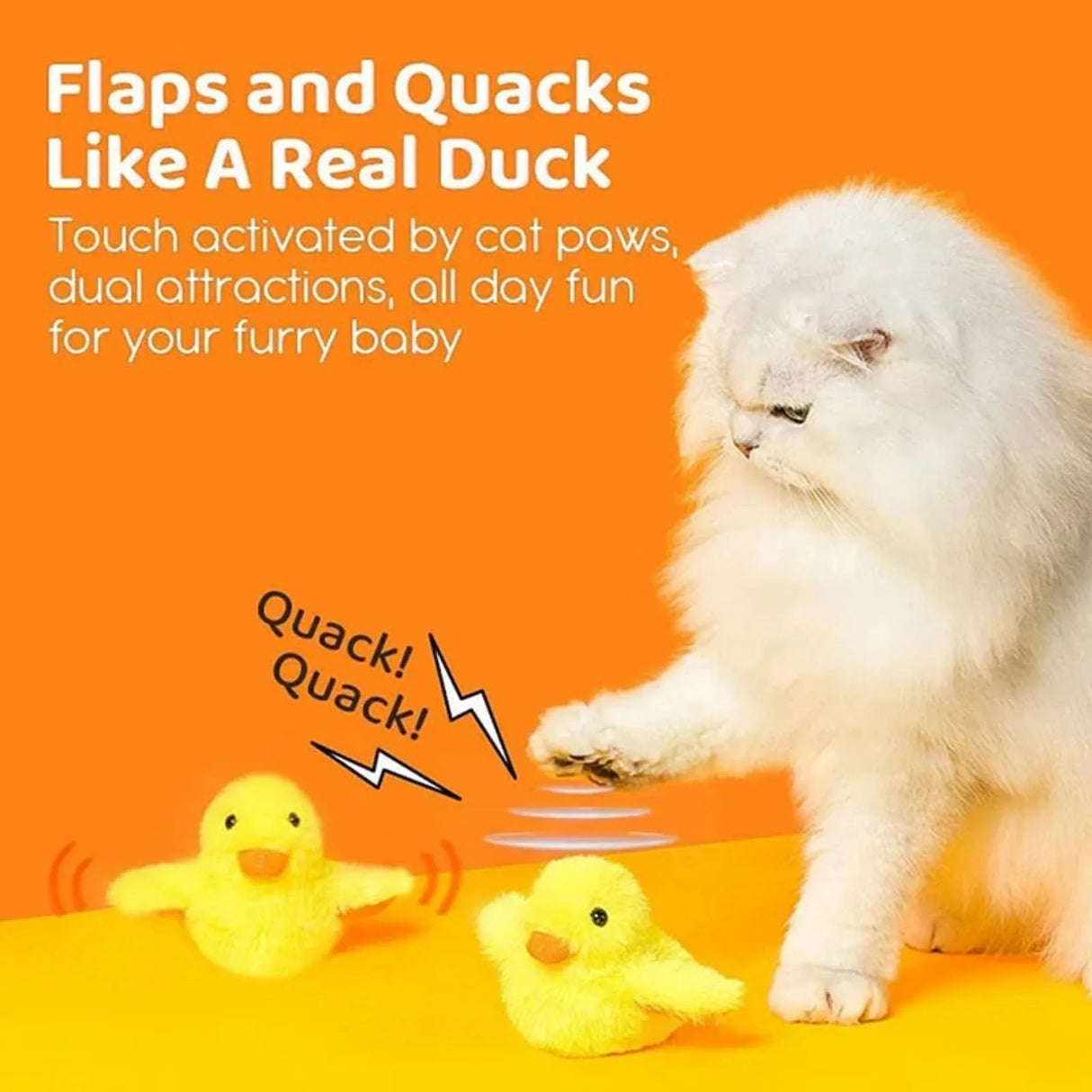 Flapping Duck Cat Toys Interactive Electric Bird Toys Washable Cat Plush Toys with Vibration Sensor Cats Game Toys Kitten