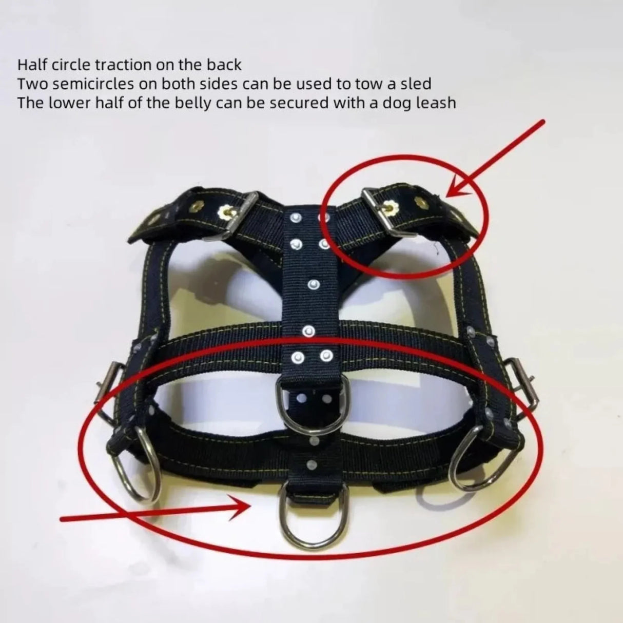 Durable Large Dog Harness Traction Rope Pit Bull Dog Muscle Training Carrying Strap Vest Adjustable Quick Control Pet Supplies