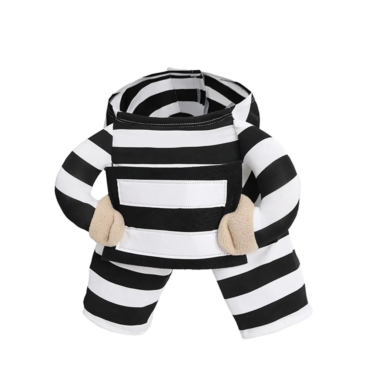 Funny Prisoner Dog Costume Halloween Pet Outfit Striped Jumpsuit For Dogs Party Dress Up Cute Animal Costume With ID Tag