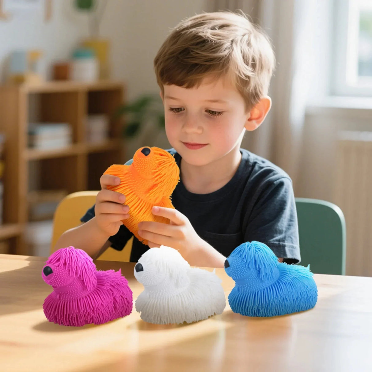 Stress Relief Plush Dog Squeeze Toy Soft Fidget Sensory Gifts Cute Animal Anxiety Reliever Fun Party Favors Kids Novelty Present