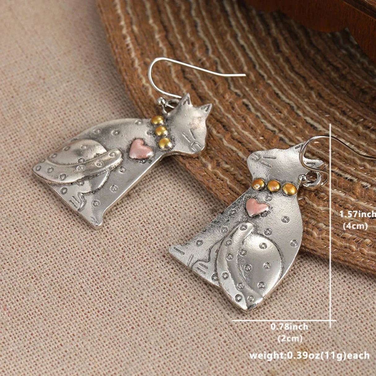 Cute cat earrings, holiday jewelry for women's holiday