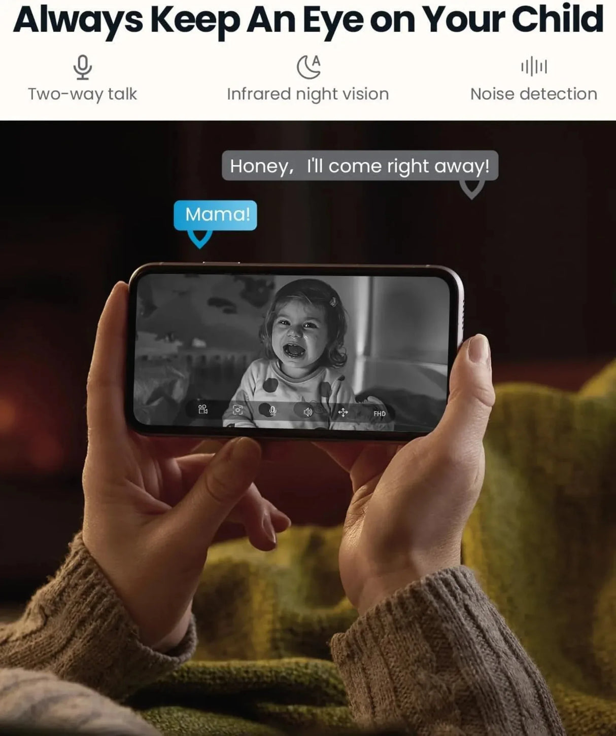 XIAOVV 1PCS Pet Camera Dog Cat Camera 360°/5MP with Mobile App WiFi Baby Camera Monitor for Home Indoor Security