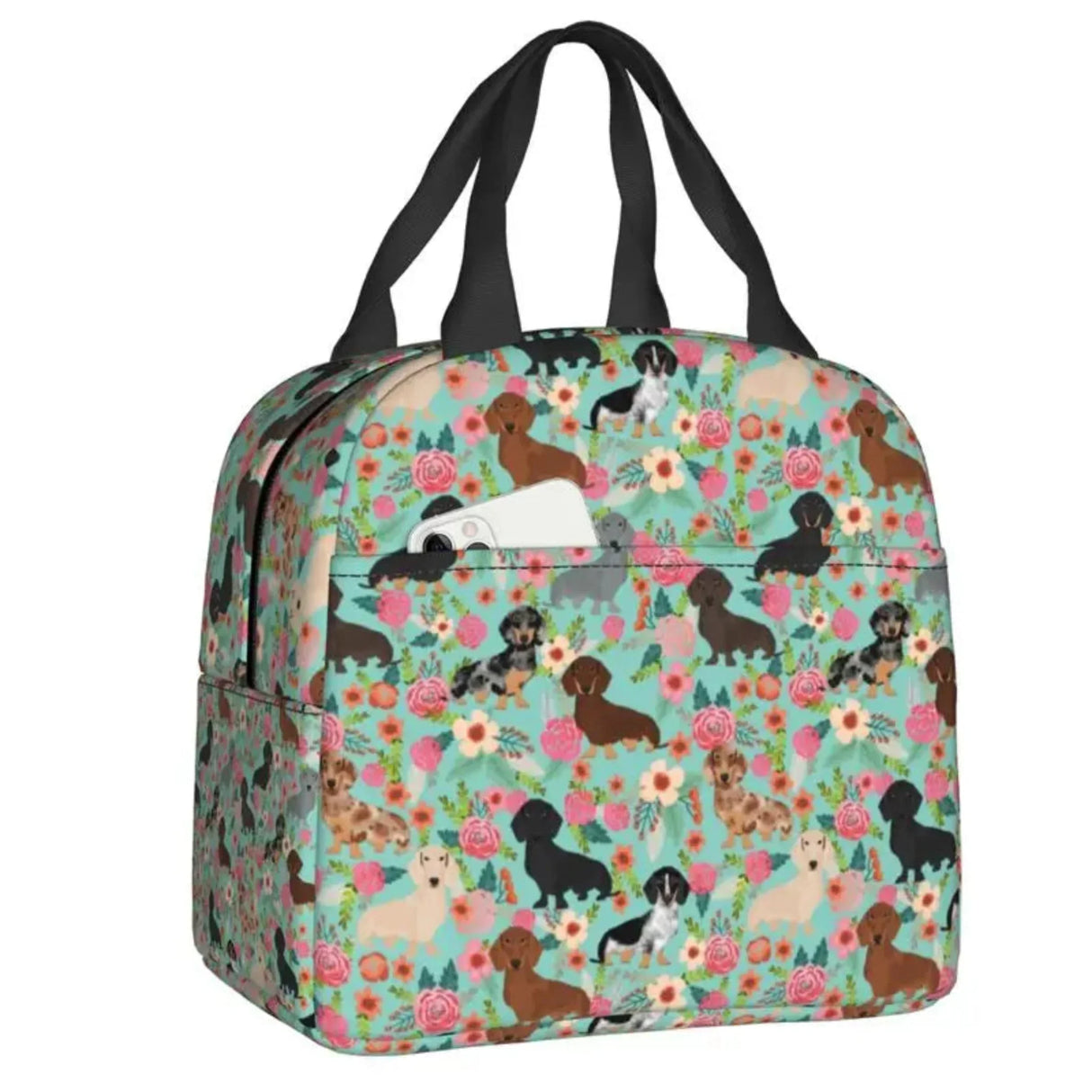 Kawaii Dachshund Dogs Insulated Lunch Tote Bag for Women Wiener Sausage Dog Portable Cooler Thermal Bento Box Work School Travel