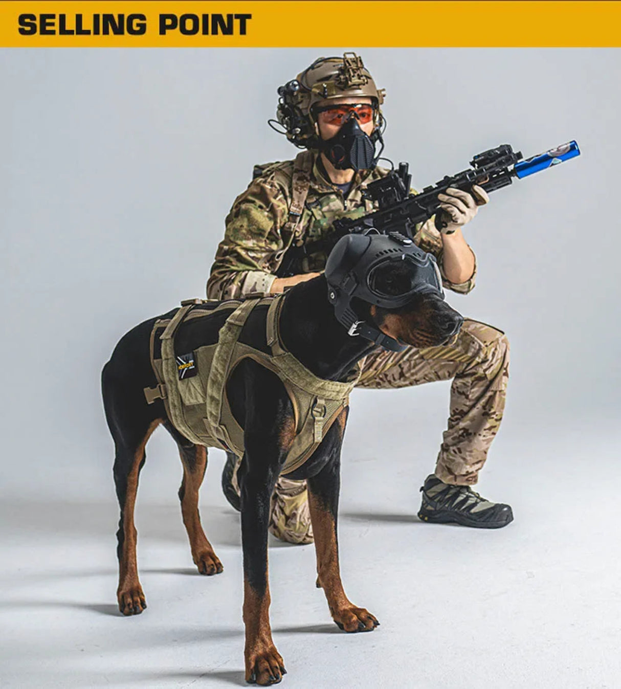 Tactical Dog Training K9 Helmet Military Hunting Large Dog Patrol Dogs Sheepdog Pet Motorcycle Protective Helmet with Goggles