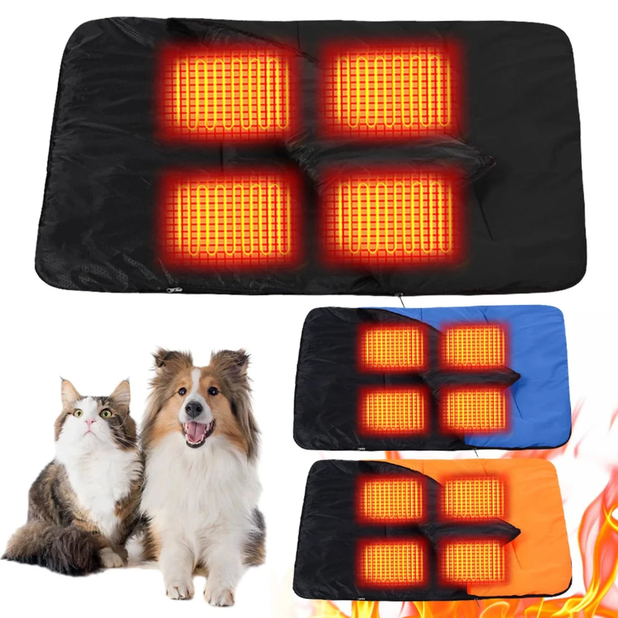 Electric Heated Pet Sleeping Bag Waterproof Heating Dog Sleeping Bag 3 Levels Heated Warming Cat Sleeping Bag for Indoor Outdoor