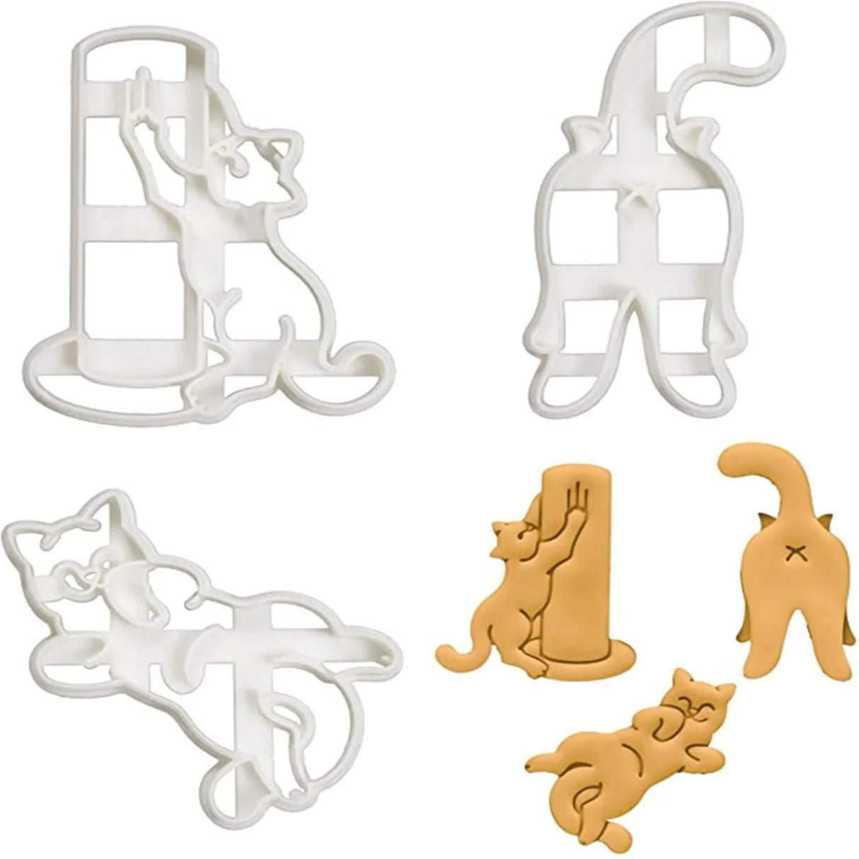 3D DIY Cute Cookie Cutters Mold Cat Kitty 3D cookie type pastry Mold for baking Kids Children Bakeware kitchen accessories