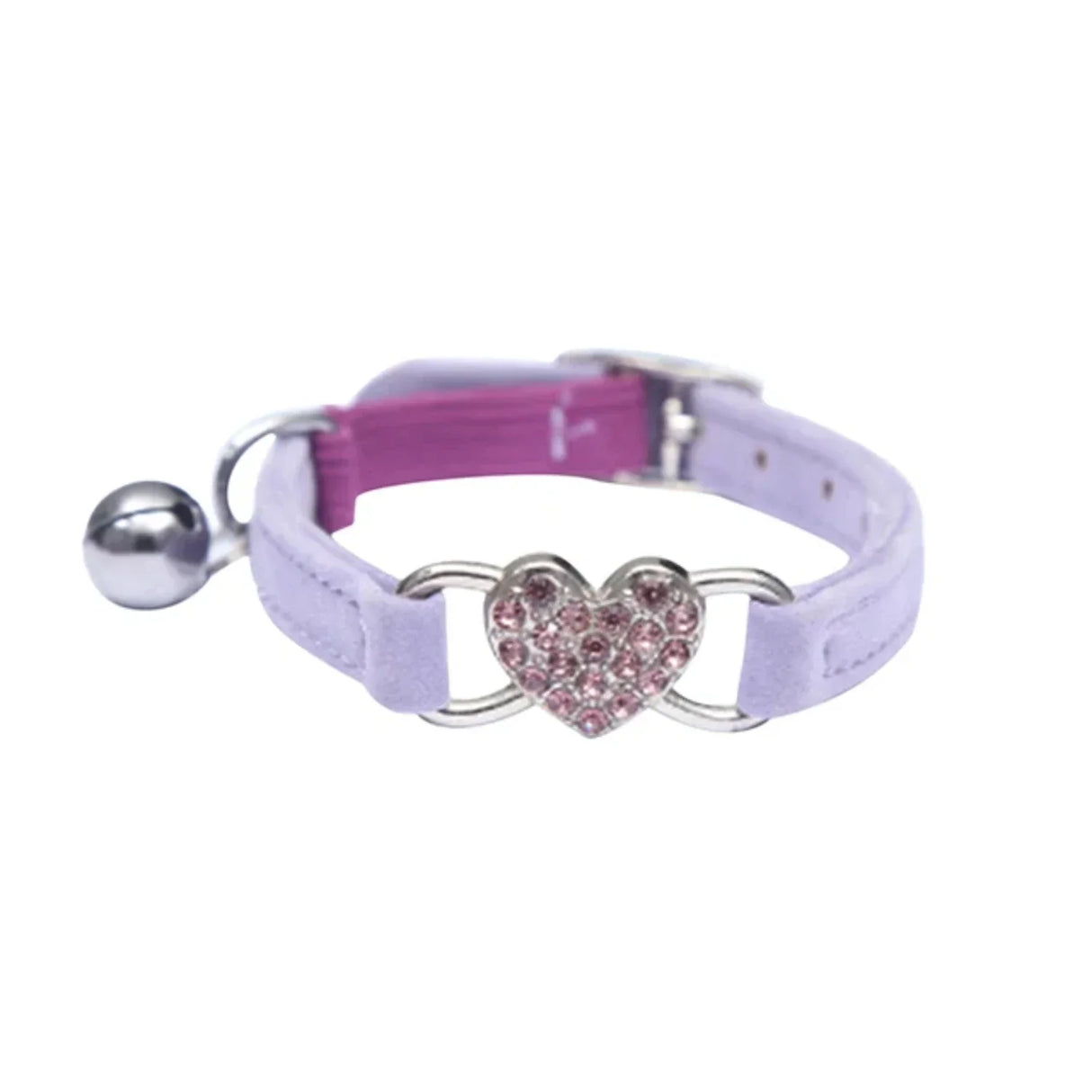 Heart Charm And Bell Cat Collar Safety Elastic Adjustable With Soft Velvet  8 Colors Pet Product Small Dog Collar