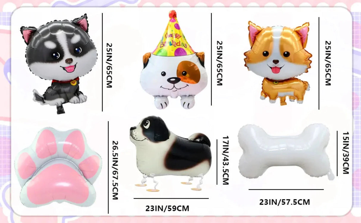 Puppy Party Decorations Balloons,7pcs Puppy Balloons Including Puppy Paw Foil Balloon & Dog Balloons Foil Balloons for Boys Kids