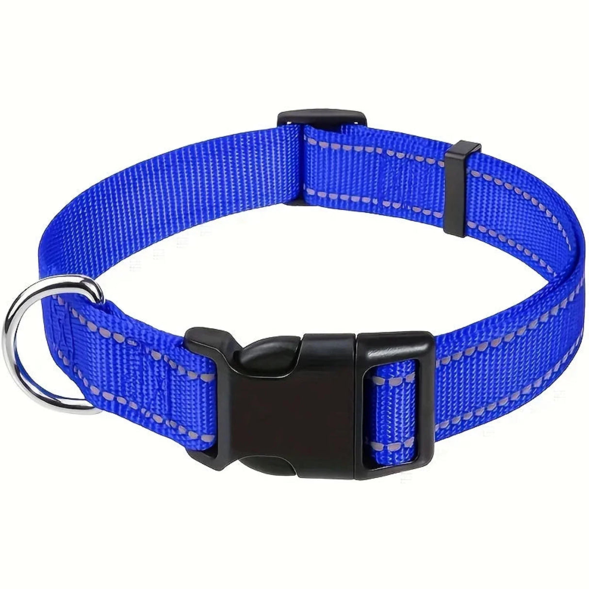 Secure & Adjustable  Dog Collar - High-Visibility Reflective Nylon, Perfect for Nighttime Safety, Comfort Fit with Quick Release