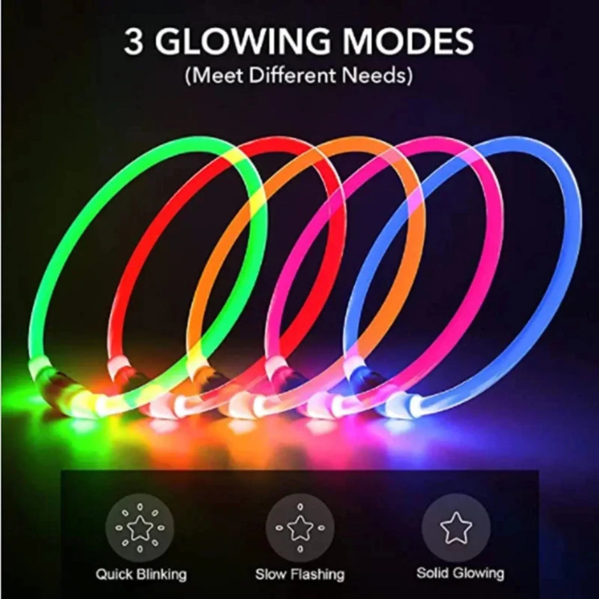 Led Light Dog Collar Detachable Glowing USB Charging Luminous Leash for Big Cat Collar Small Bright Labrador Pets Dogs Products