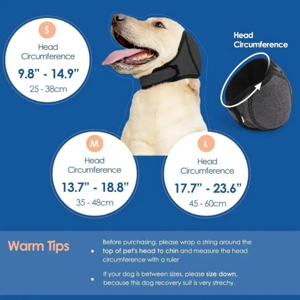 Waterproof Noise Cancelling Dog Ear Muffs for Swimming & Grooming - Calming Hood To Relieve Pet Anxiety & Prevent Shock