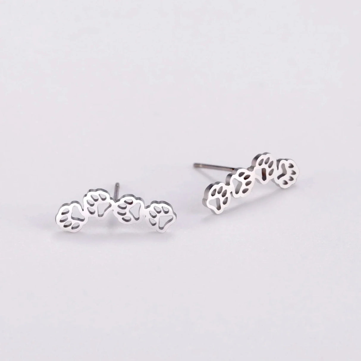 Unift Cute Dog Cat Paw Stud Earrings for Women Fashion Animal Paw Print Jewelry Stainless Steel Accessories Pet Lover Party Gift