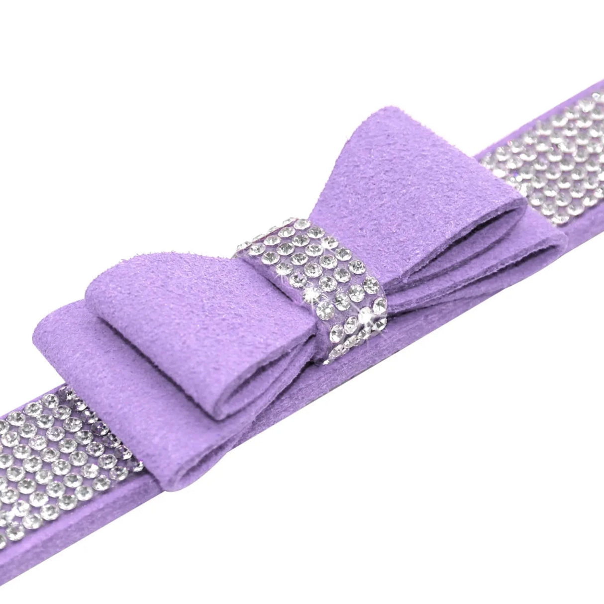 Small Medium Bling Rhinestone Suede Leather Bowknot Accessories Dog Collar Adjustable Pet Puppy Kitten Pug Necklace Collars