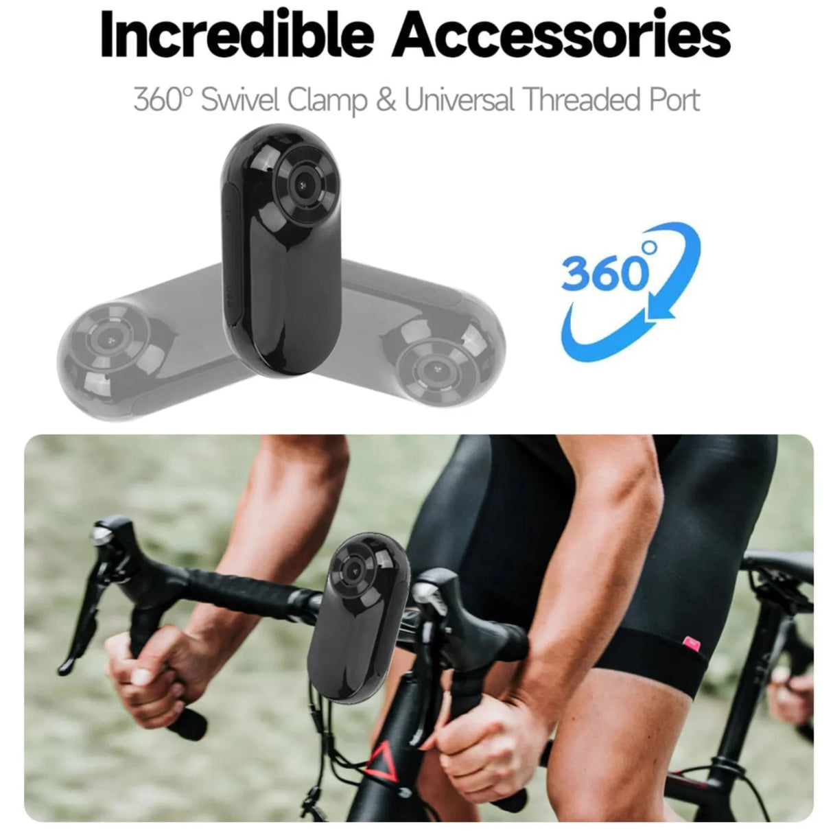 HD 1080P Wireless Collar Camera No WiFi Needed Dog Cat Pet Camera Collar Sport/Action Camera Video Records with 32G Card for Cat