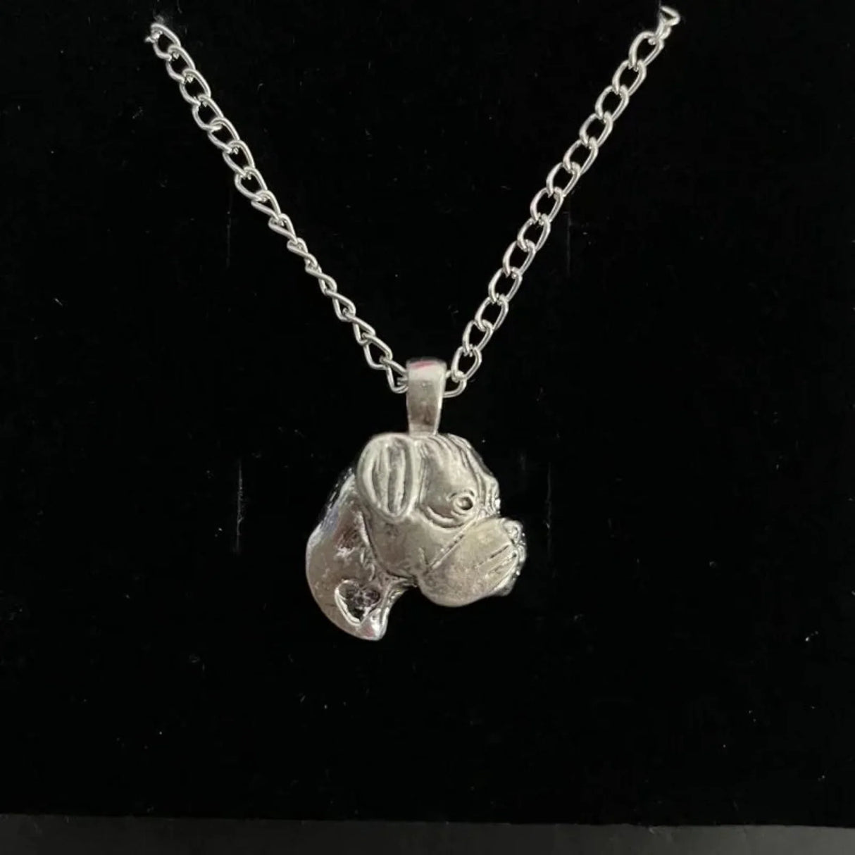 dog necklace Handmade boxer necklace Embossed pendant jewelry golden colors plated in stock fast delivery