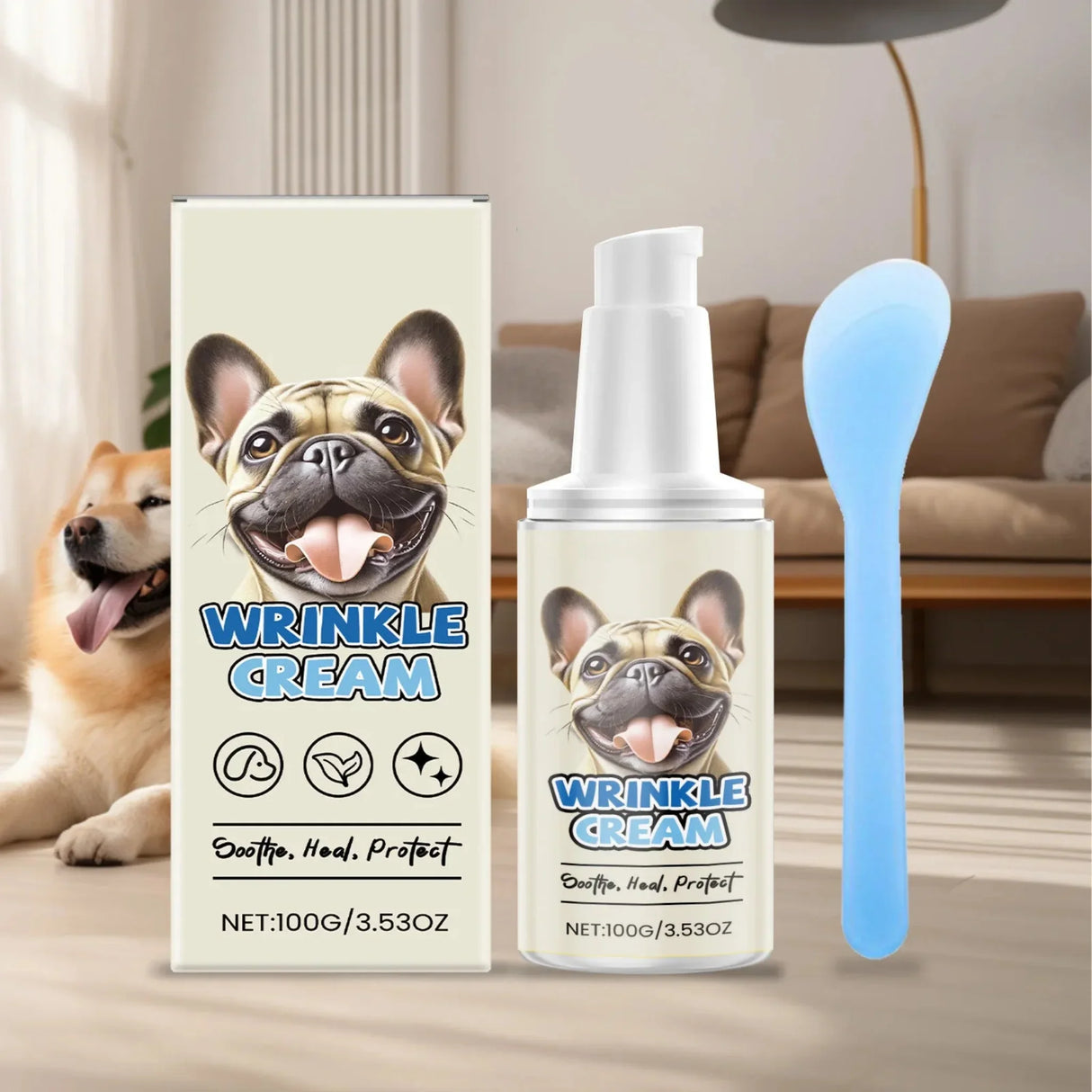 Wrinkle Cream Moisturizing Paste For Dogs Anti-Itch Cream For Dogs Moisturizing Cream Relieves Dry And Itchy Skin 1pc,100G