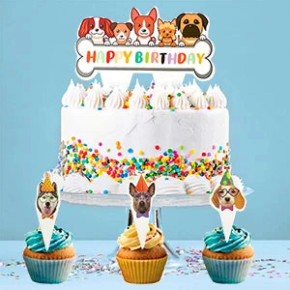 Puppy Birthday Party Supplies for Kids,97pcs Birthday Party Supplies&Tableware Set Dog Party Plates Cups Napkins Banner Balloon