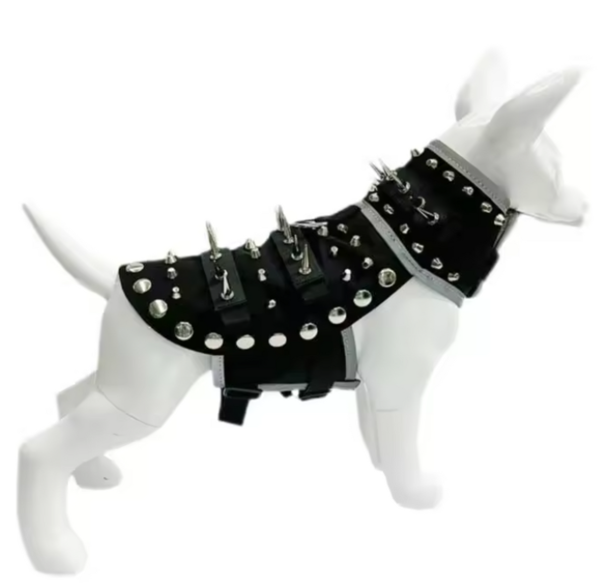 Spiked Dog Vest Waterproof Pet Harness with Spikes Adjustable Reflective Anti Coyote Dog Coat Dog Protection Vest for Outdoor