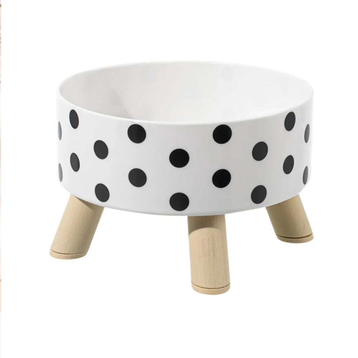 Pet Cat and Dog Plastic Bowl with Polka Dot Checkerboard Pattern, Non-slip and Easy To Clean Large Capacity Not Easy To Tip Over