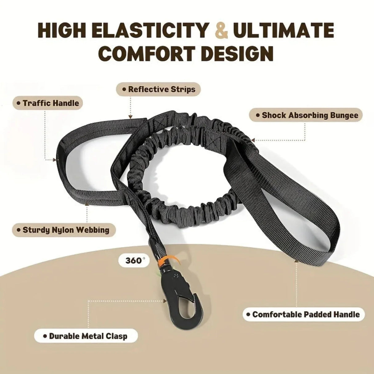 Medium and Large Breed Dog Collar Leash Set - Adjustable, Ergonomic Control Handle, Durable Heavy Metal Buckle - Ideal for Train