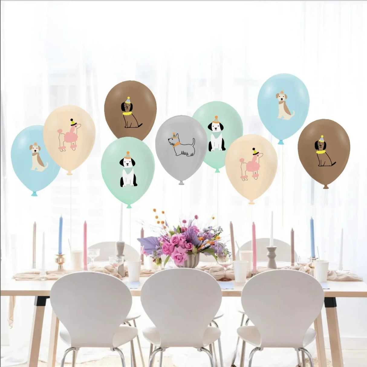 12Pcs Party Supplies 12" Latex Balloons Dog Birthday Kids Baby Shower Balloon Decoration Toys Paw Print