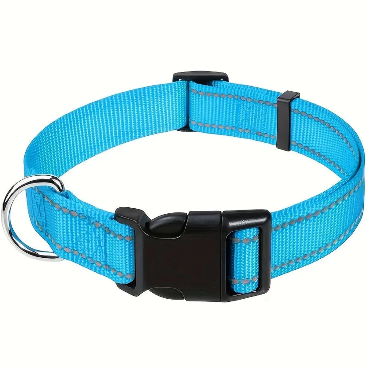 Secure & Adjustable  Dog Collar - High-Visibility Reflective Nylon, Perfect for Nighttime Safety, Comfort Fit with Quick Release