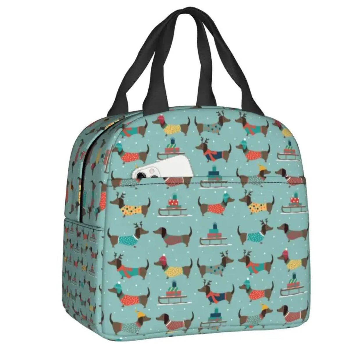 Kawaii Dachshund Dogs Insulated Lunch Tote Bag for Women Wiener Sausage Dog Portable Cooler Thermal Bento Box Work School Travel