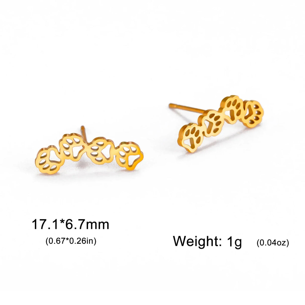 Unift Cute Dog Cat Paw Stud Earrings for Women Fashion Animal Paw Print Jewelry Stainless Steel Accessories Pet Lover Party Gift