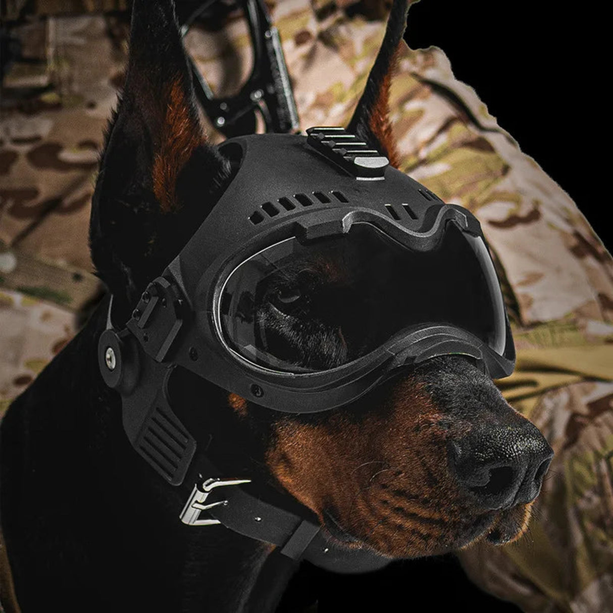 Tactical Dog Training K9 Helmet Military Hunting Large Dog Patrol Dogs Sheepdog Pet Motorcycle Protective Helmet with Goggles