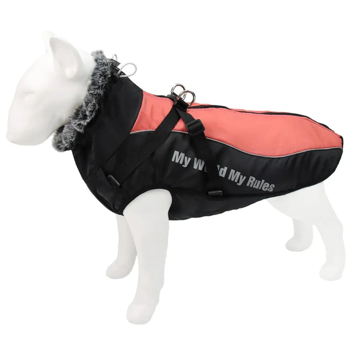 Stay Dry in Style  Waterproof Large Dog Clothes with Warm Furry Collar
