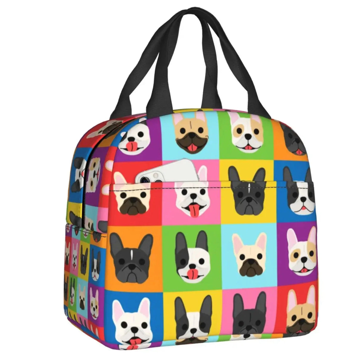 Custom French Bulldog Puppy Thermal Insulated Lunch Bags Women Portable Lunch Container for School Multifunction Food Box