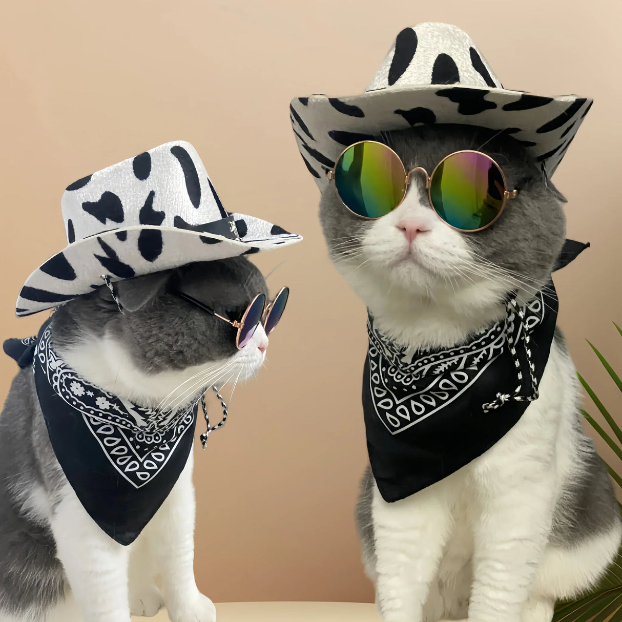 Dog Cowboy Costume Pet Cowboy Hat For Pet Dogs Cat Cowboy Hat With Bandana Scarf Set Party Accessories