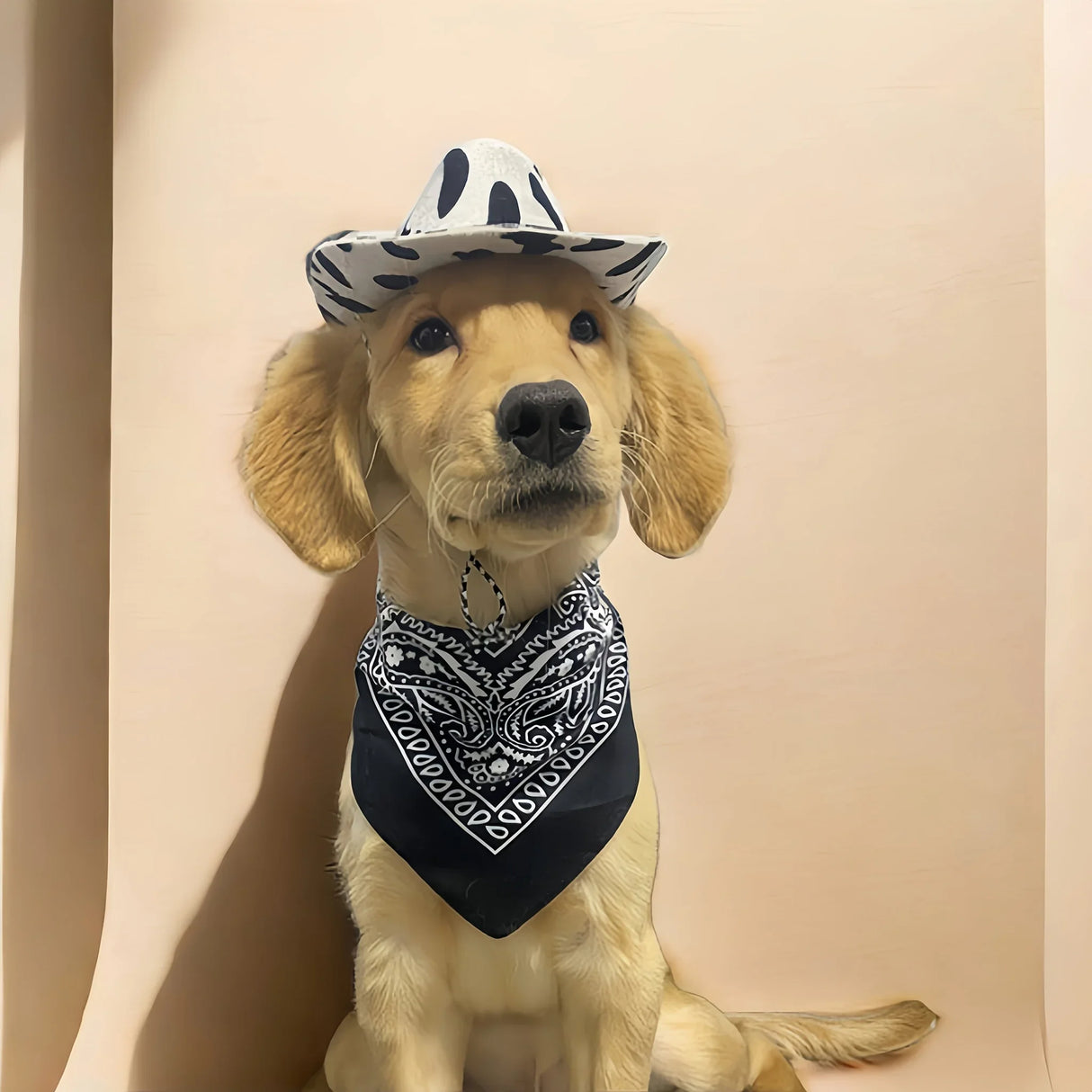 Dog Cowboy Costume Pet Cowboy Hat For Pet Dogs Cat Cowboy Hat With Bandana Scarf Set Party Accessories