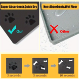 Quick-drying and Absorbent Dog Feeding Mat Non-slip and Anti-pad with Paw Print Design Suitable for Food and Water Bowls