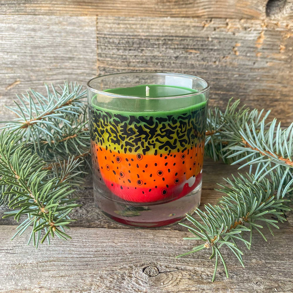 Wyoming Brook Trout Pattern Candle