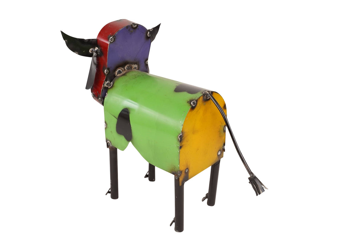 Colorful Metal Cow-Garden-Yard Art-Farmhouse-Colorful Cow