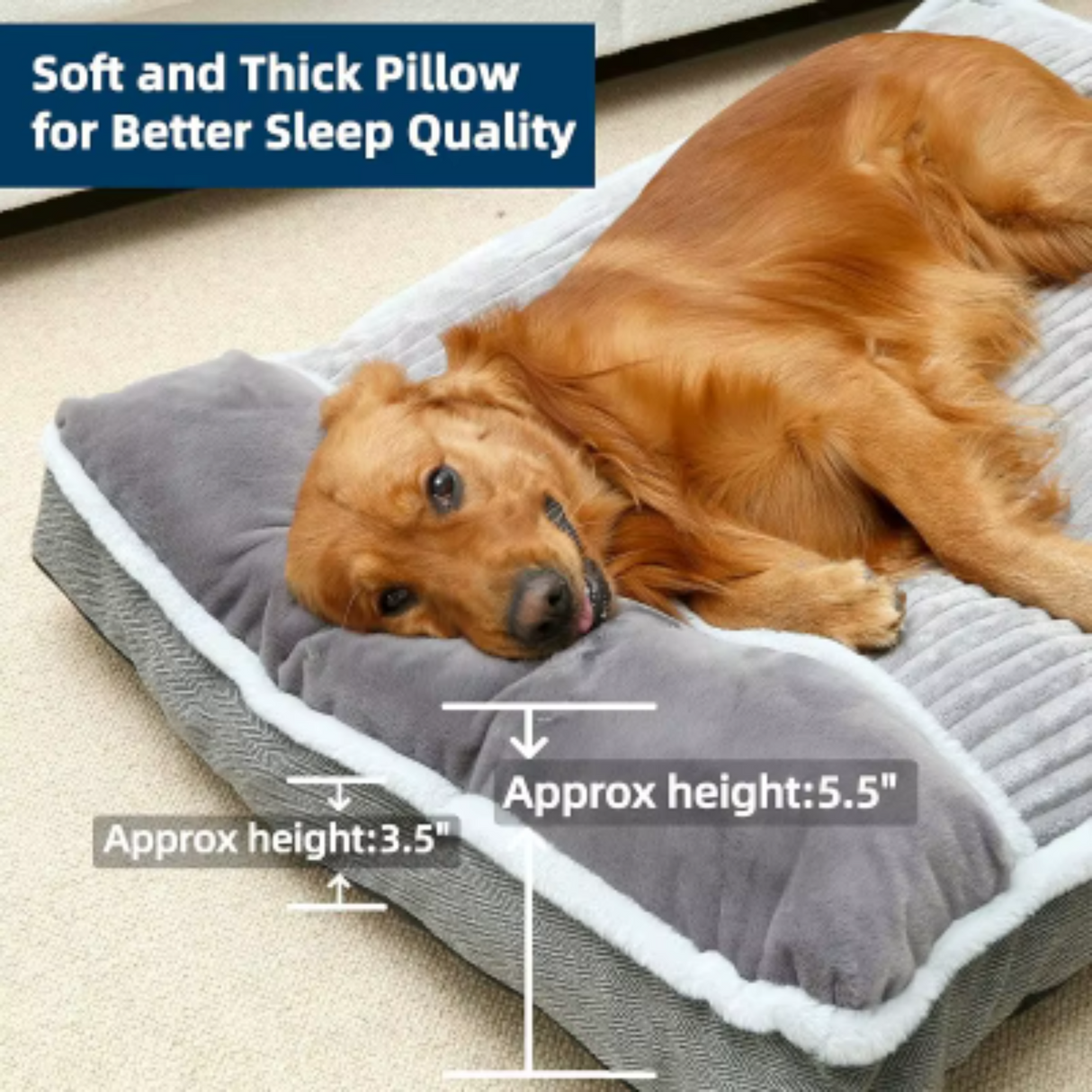 Cama grande para perros con almohada para jaula, sofá cama para perros, cama súper suave para mascotas de tamaño mediano, jumbo, muebles 