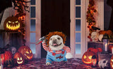 Halloween Deadly Doll Design Pet Dog Costume Halloween Clothes Wig And Knife Novelty Funny Scary Props Outfit Apparel Accessories
