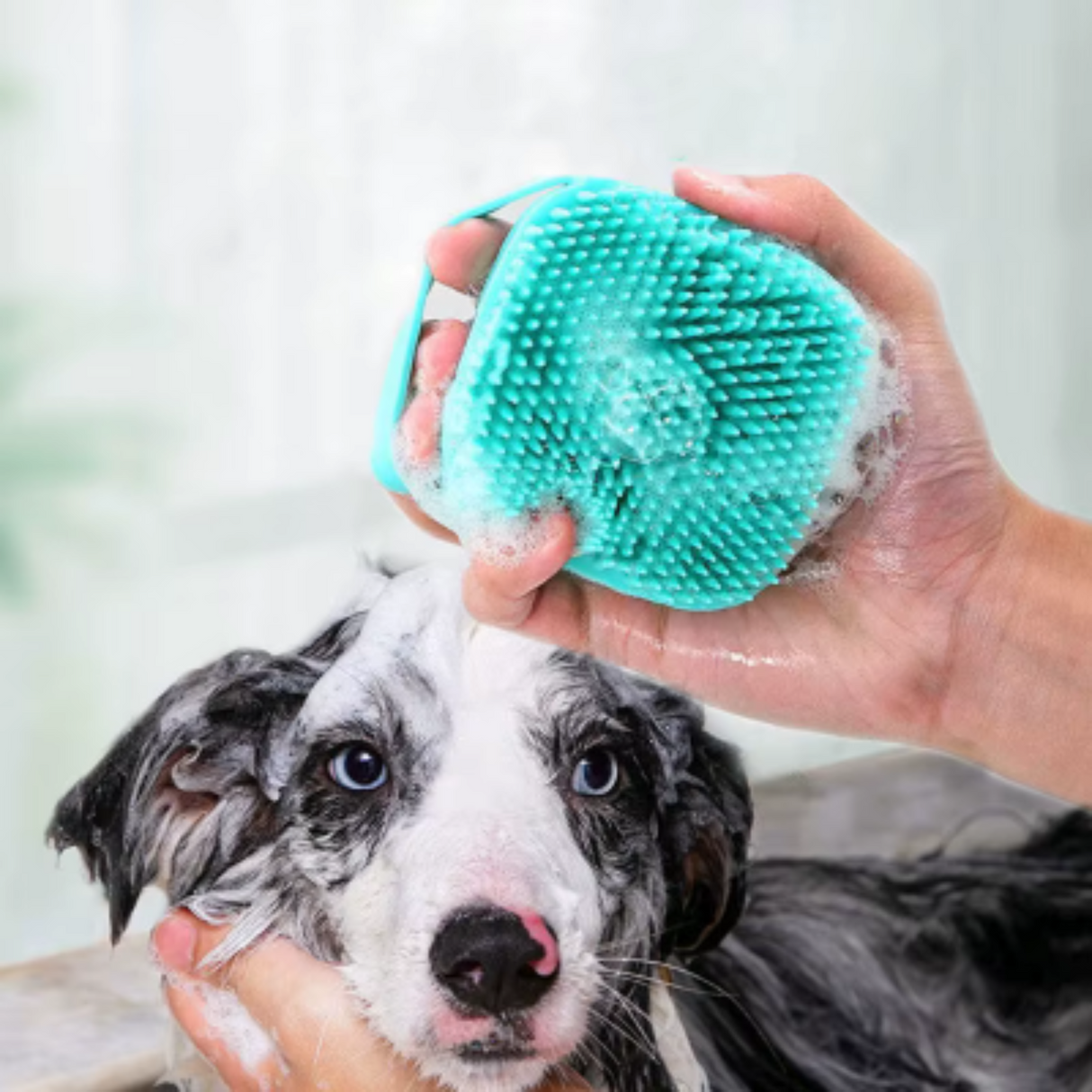 Cepillo de baño para mascotas, masajeador de silicona suave, cepillo de baño con gel de ducha, herramientas de limpieza, peine para perros y gatos, suministros de limpieza y aseo 