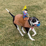 [Cowboy Rider Dog Costume] Adjustable Large Cowboy Rider Dog Costume - Fits Pets 38.5-99lb for Halloween & Parties, Autumn, Spring
