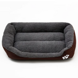 Cama para perros XS-XXL para perros pequeños, medianos y grandes, rectangular, cálida y lavable, con base impermeable, sofá de vellón suave, color colorido