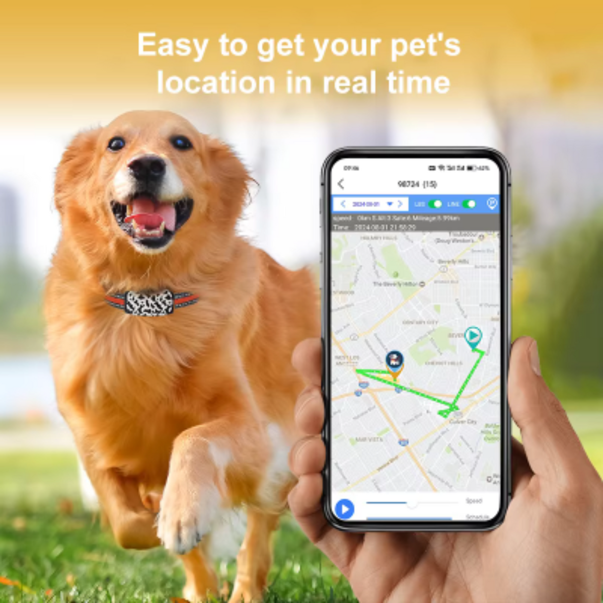 Collar rastreador inteligente para mascotas, resistente al agua, dispositivo de seguimiento GPS 4G, collar vibrador con localizador GPS para rastrear perros y gatos