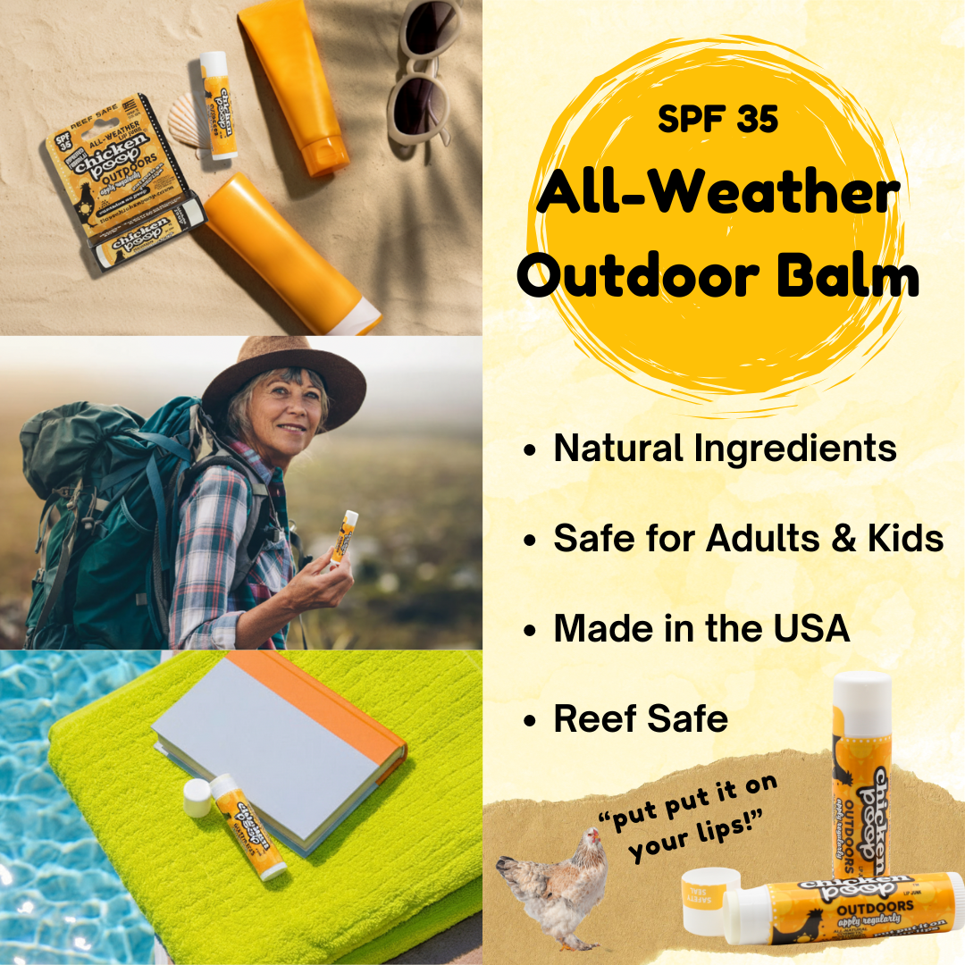 Chicken Poop® SPF 35 SUNSCREEN Lip Balm, 24ct CHICKEN