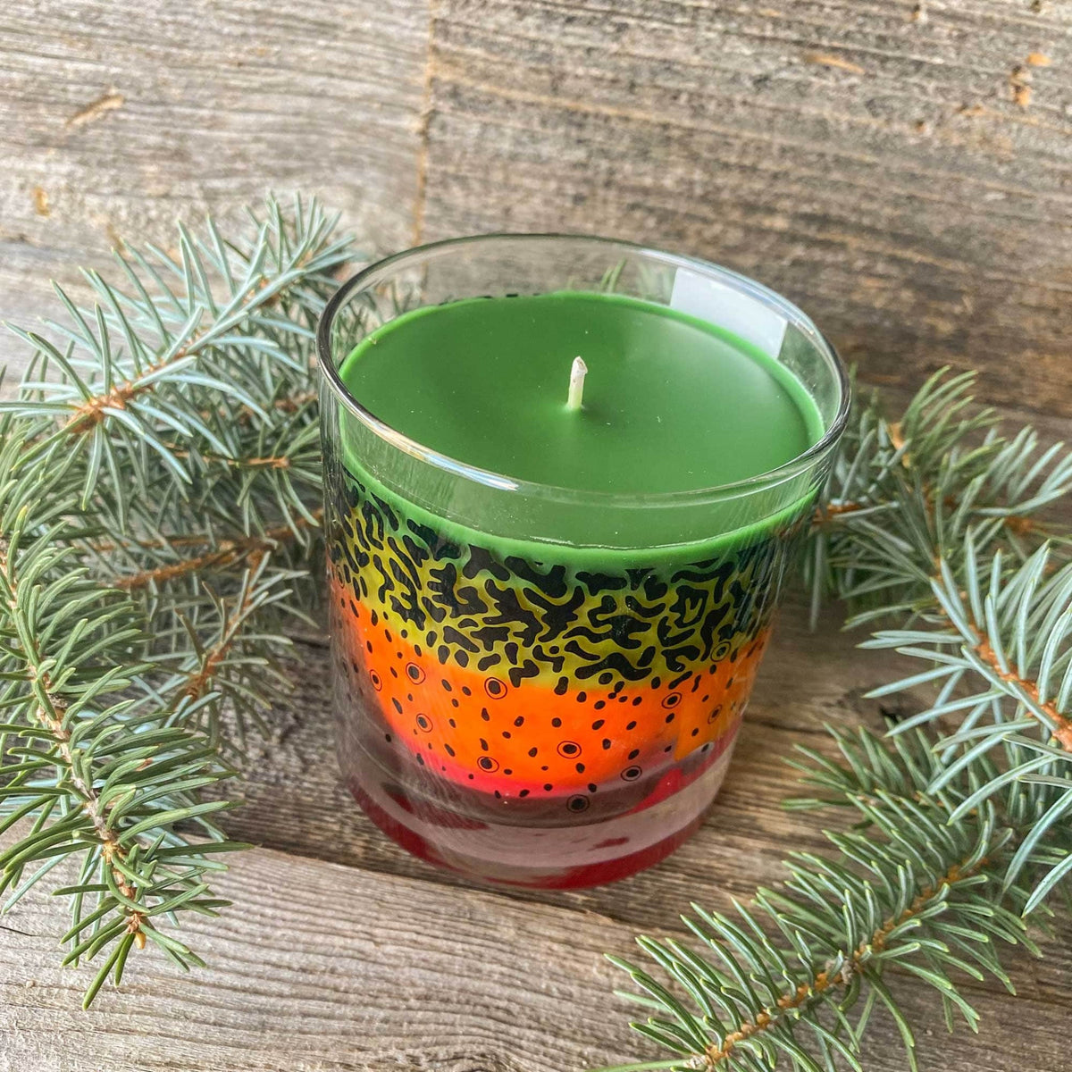 Wyoming Brook Trout Pattern Candle