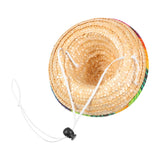 Dog Sombrero Hat Pet Serape Poncho Costume Funny Dog Costume Multicolor Adjustable Mexican Dog Straw Hat Chihuahua Clothes (Small)
