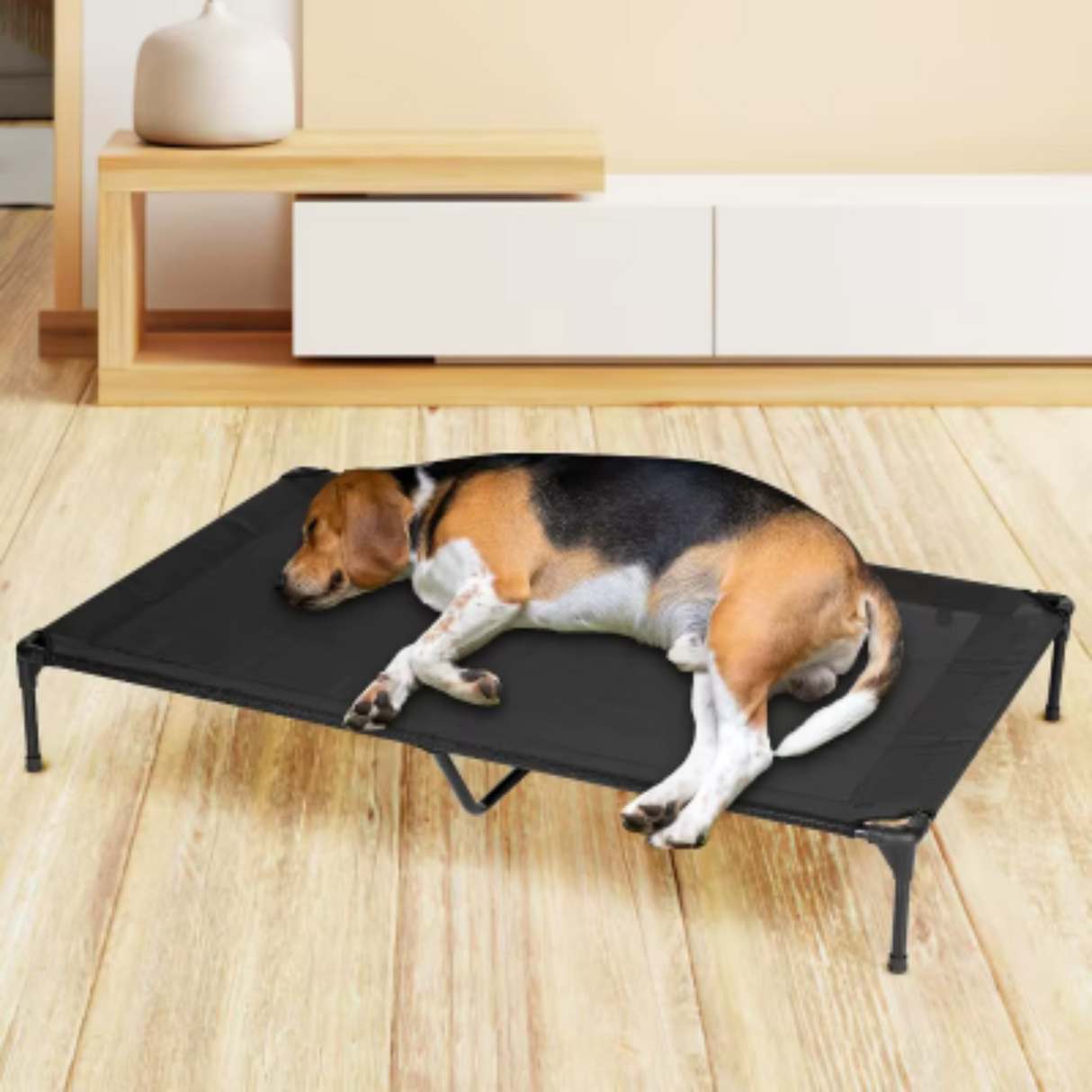 Cama elevada para perros al aire libre: cama elevada para perros grandes, cama impermeable para perros, fácil de montar, cama elevada refrescante para perros