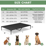 Elevated Outdoor Dog Bed - Raised Dog Bed for Large Dogs, Waterproof Dog Cot Bed Easy to Assemble, Cooling Elevated Dog Bed