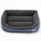 Cama para perros XS-XXL para perros pequeños, medianos y grandes, rectangular, cálida y lavable, con base impermeable, sofá de vellón suave, color colorido